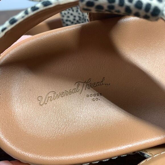 Universal Thread Women's Animal Print Platform Strappy Sandals Brown Size 11 - Picture 7 of 8